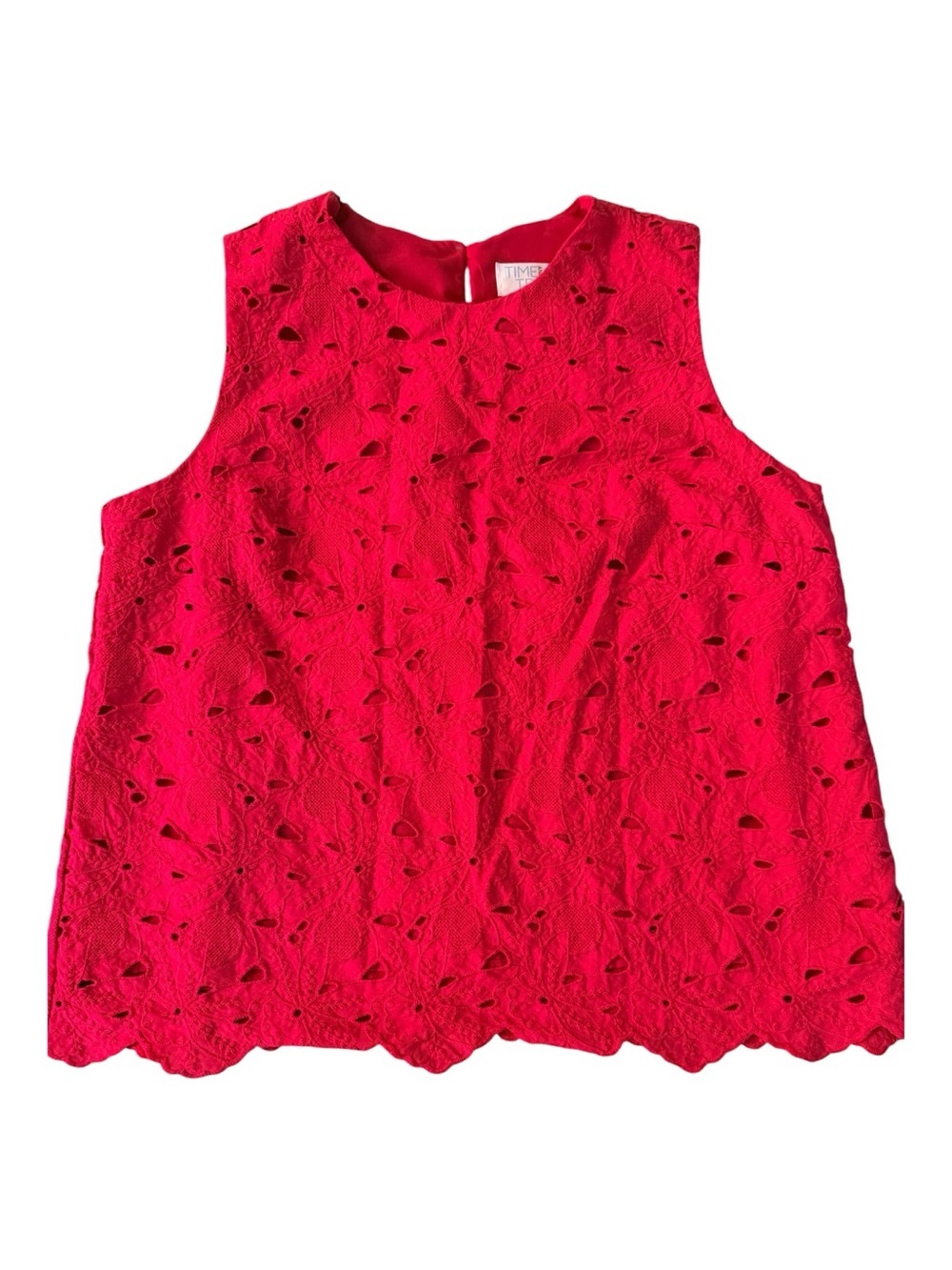 Time and Tru pink eyelet scalloped hem feminine summer daily, casual, tennisprep